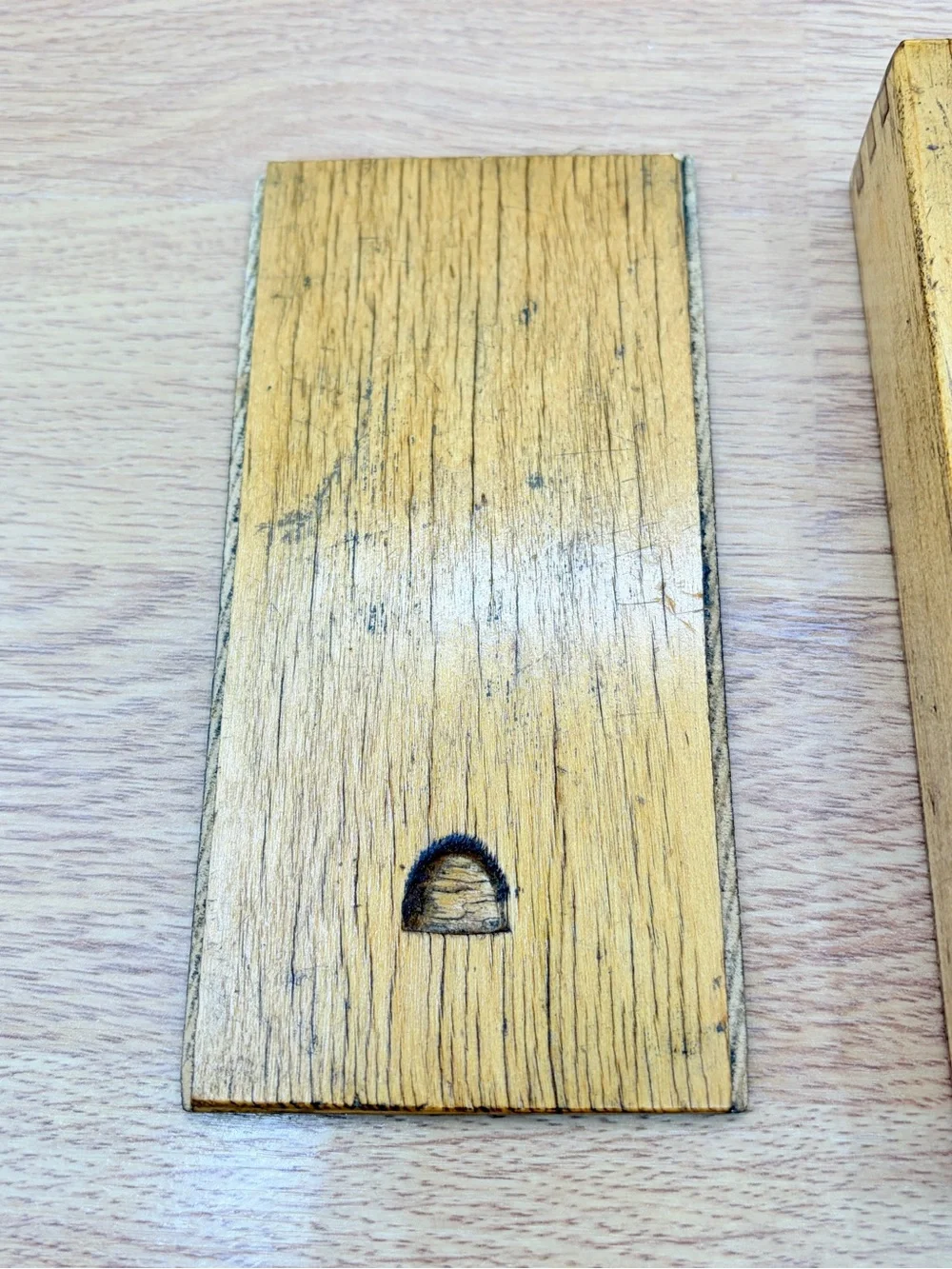 Vintage 1930-1960's Wood Pencil Box Sliding Lid Dovetails
